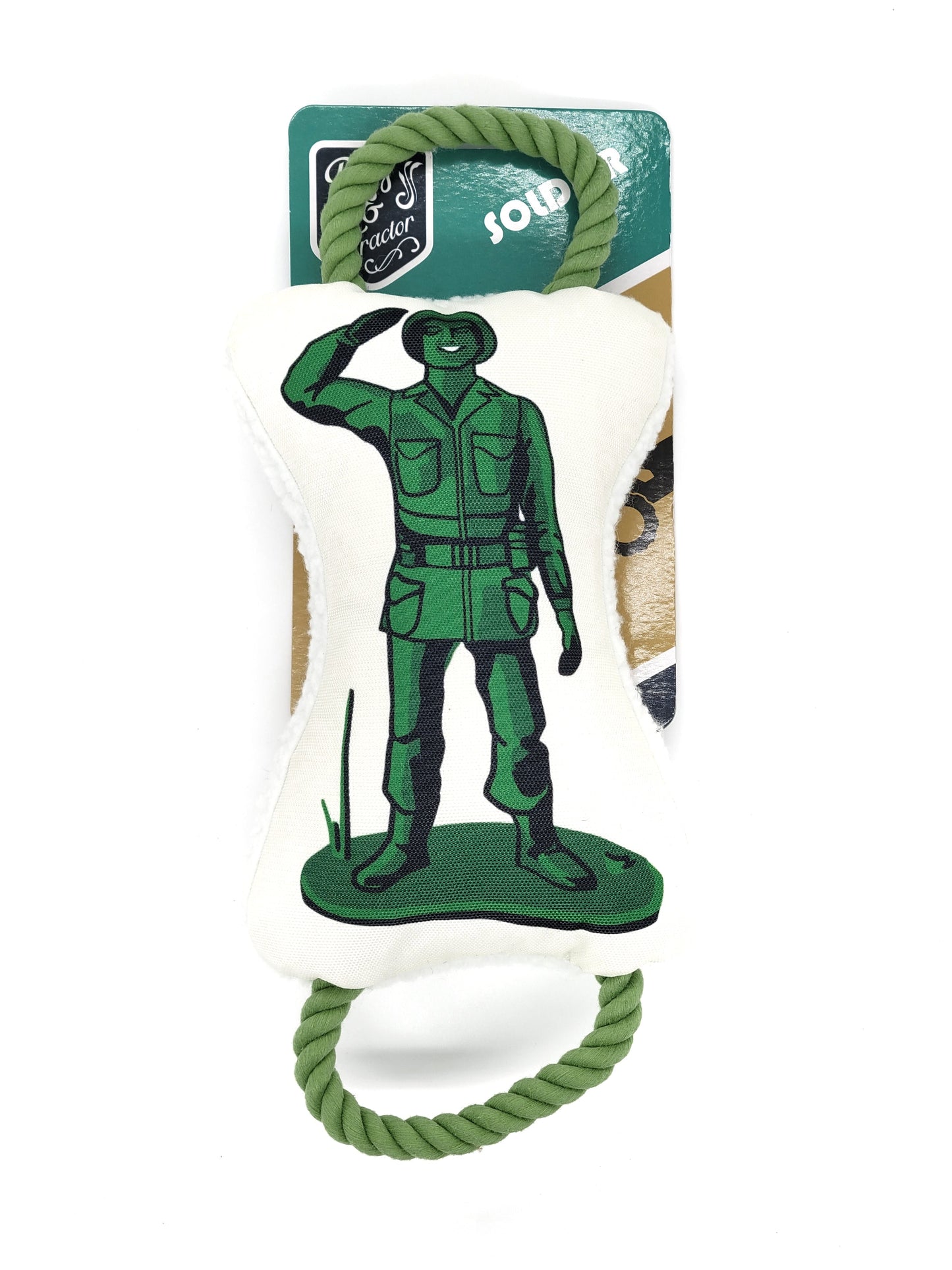Dog Toy Retro Soldier with Squeaker Crinkle Paper Plush Toy - detail product image for dog toy