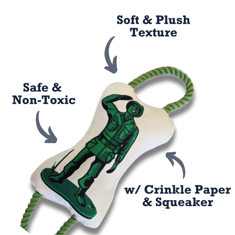 Dog Toy Retro Soldier with Squeaker Crinkle Paper Plush Toy - gallery product image for dog toy