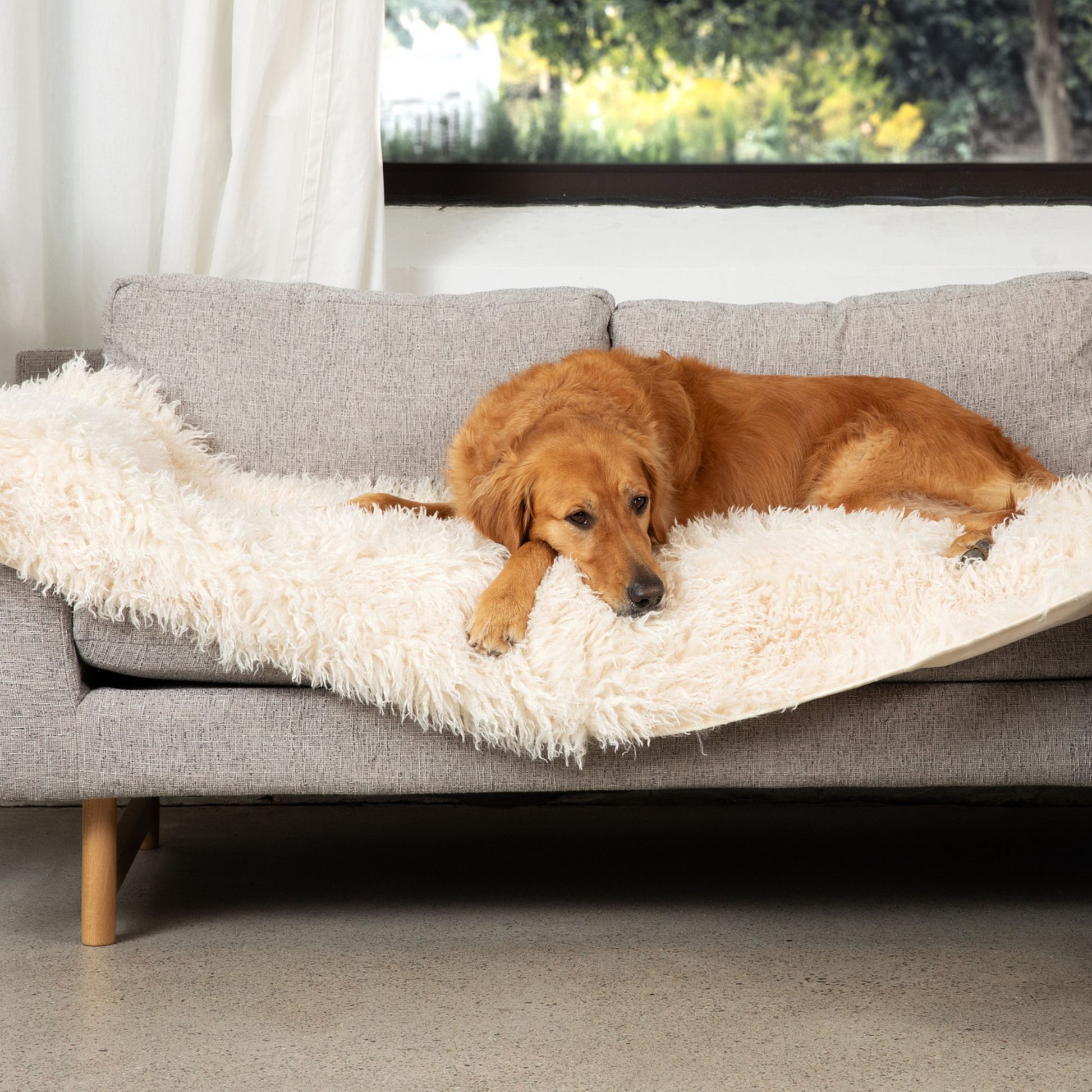 PupProtectorT Luxe Waterproof Bed Runner - Plush Sheep Ivory - gallery image 6