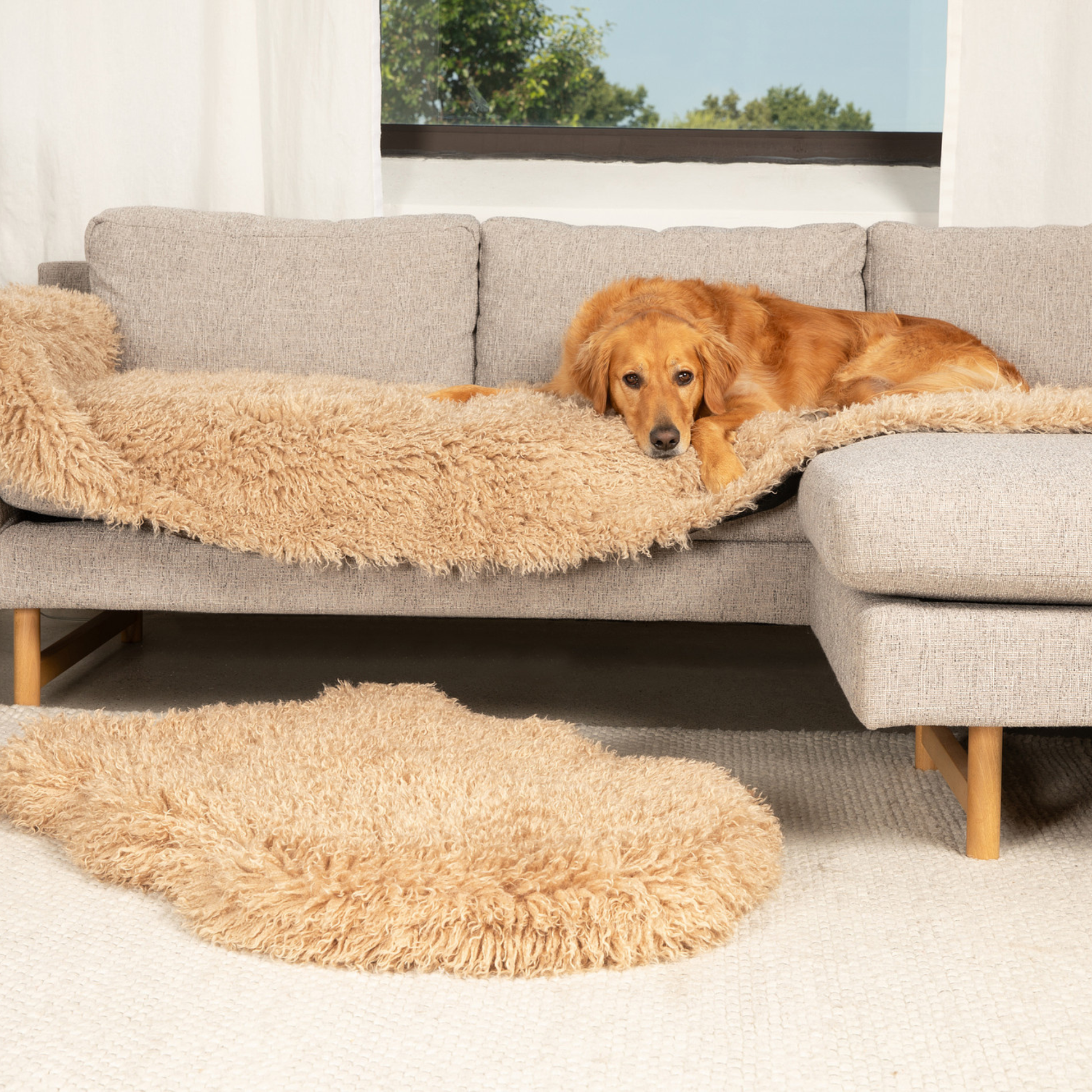 PupProtectorT Luxe Waterproof Bed Runner - Plush Sheep Tan - gallery image 9