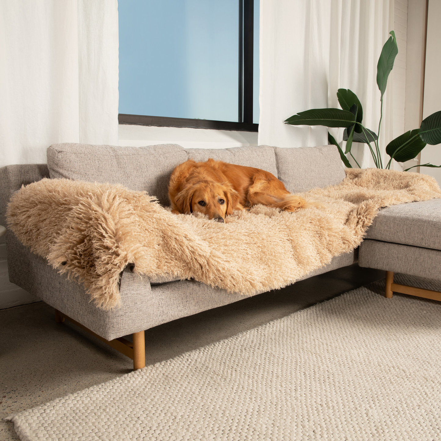 PupProtectorT Luxe Waterproof Bed Runner - Plush Sheep Tan - gallery image 8
