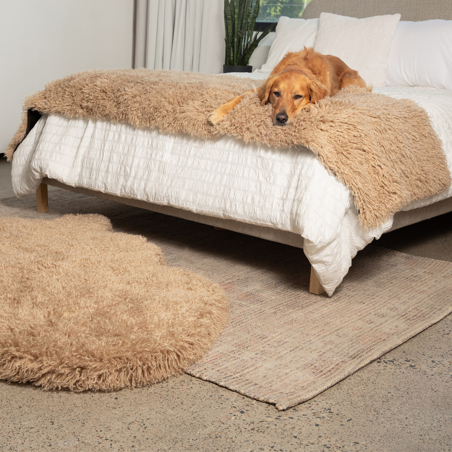 PupProtectorT Luxe Waterproof Bed Runner - Plush Sheep Tan - gallery image 6