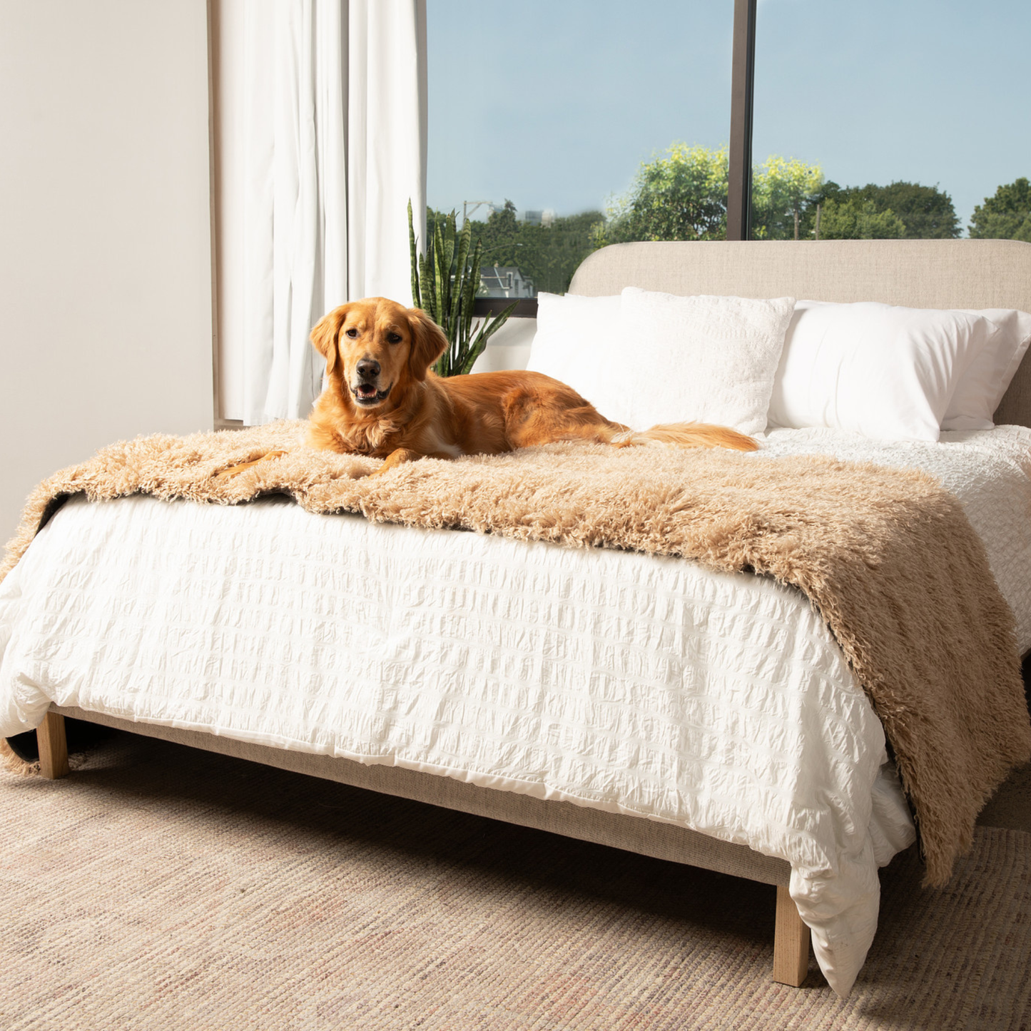 PupProtectorT Luxe Waterproof Bed Runner - Plush Sheep Tan - gallery image 7