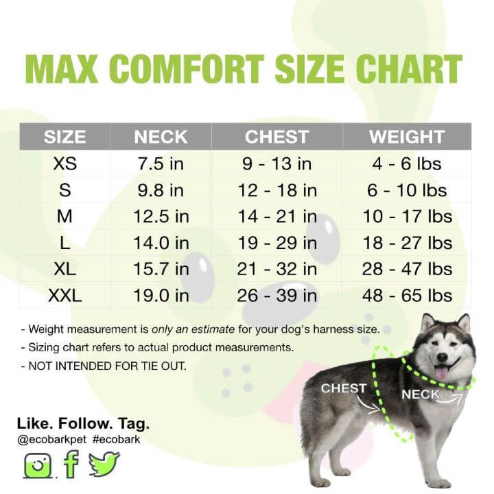 Dog Harness EcoBark Lavender Harness Over-the-Head Soft Mesh - size and texture image for dog harness