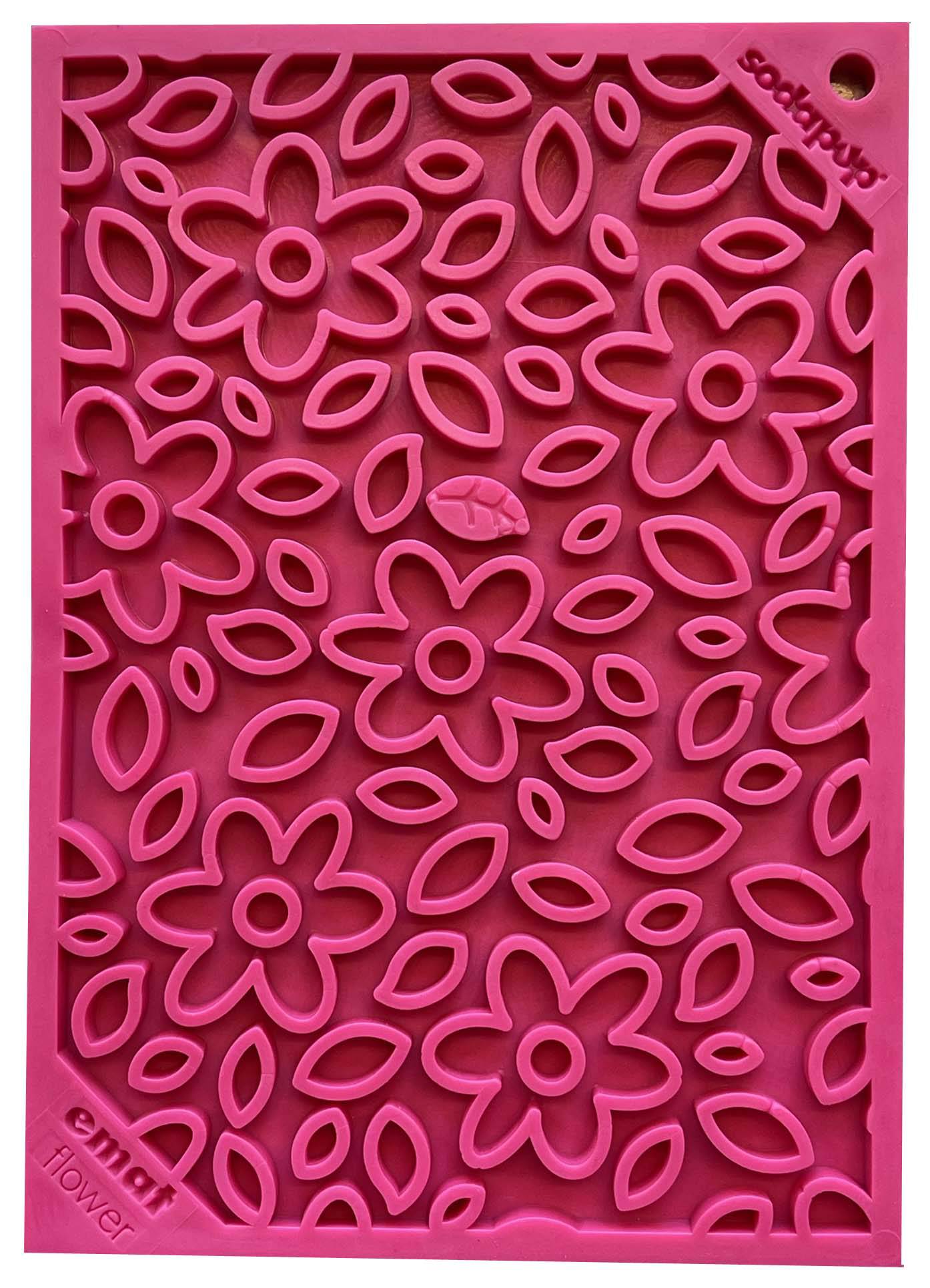 Flower Power Emat Enrichment Lick Mat For Dogs And Cats USA - detail view