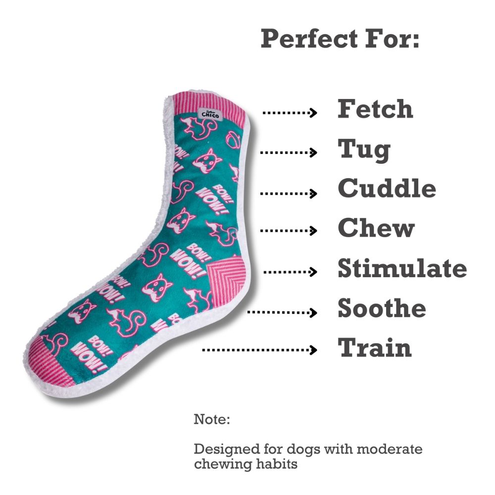 Dog Treats Squeaky Sock Plush Toy Whimsy Wonders Squirrel - gallery product image for dog treats
