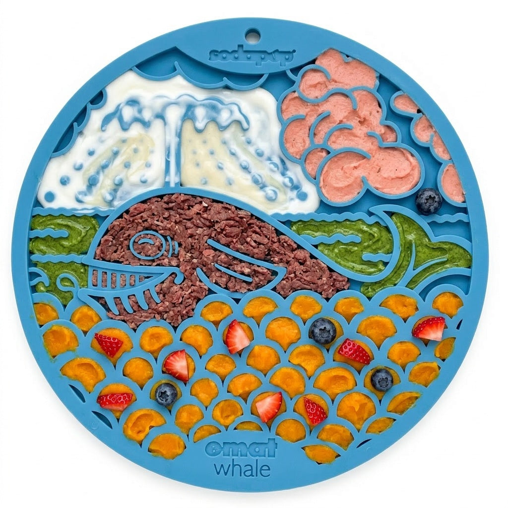 Whale Emat Enrichment Lick Mat For Dogs And Cats With Cups - detail view