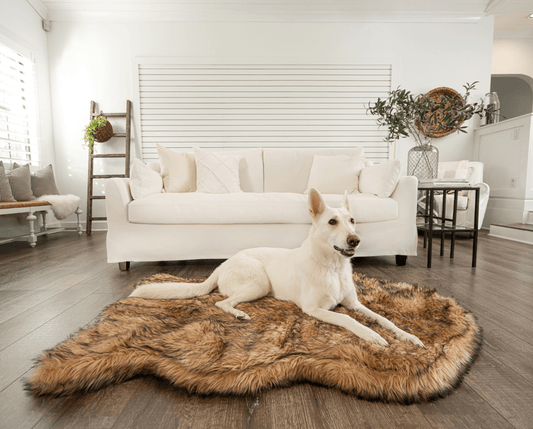 Memory Foam Dog Bed Faux Fur Sable Tan Orthopedic Comfort - main product image