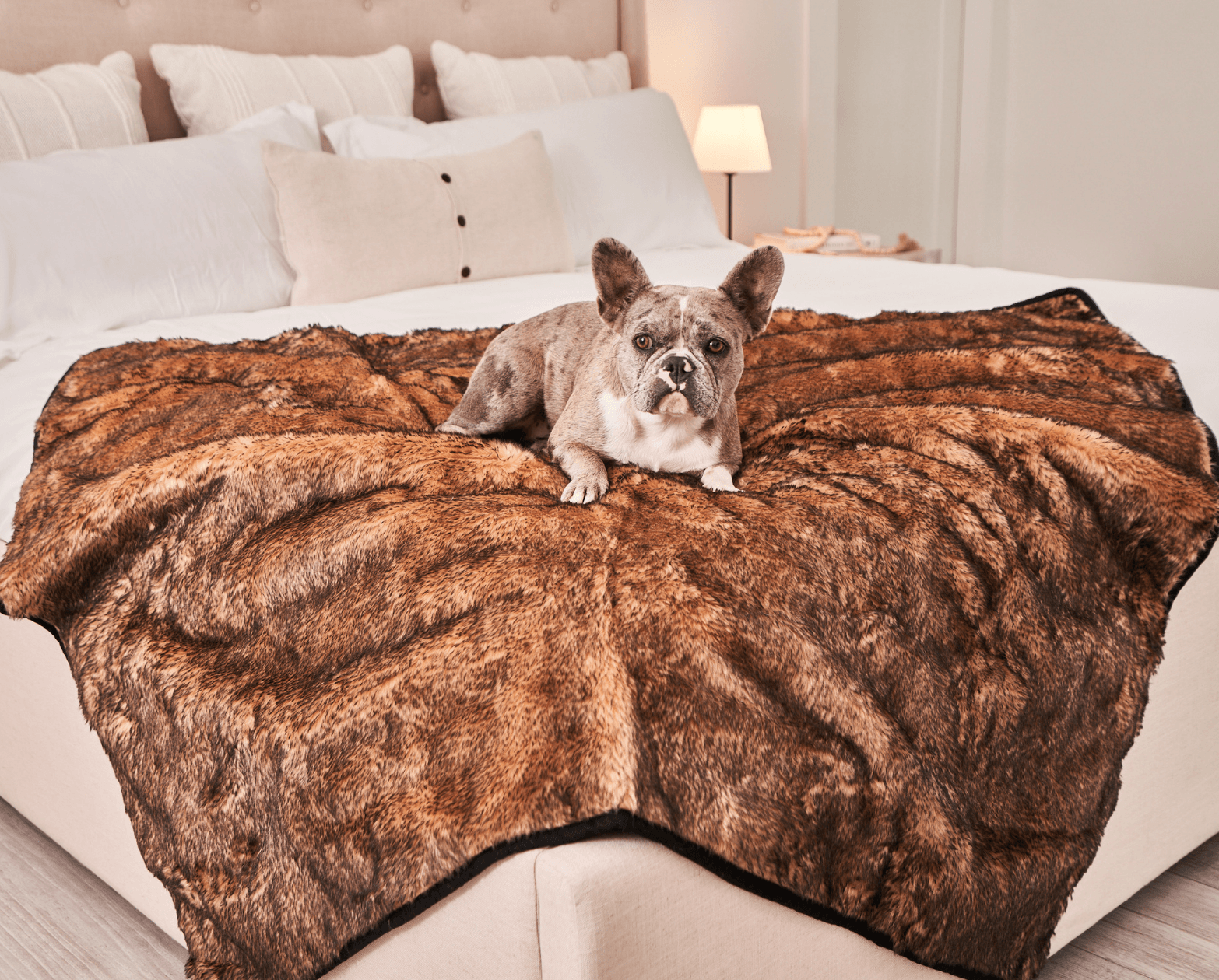 Pupprotector Summer Short Fur Waterproof Throw Blanket Tan - close up view
