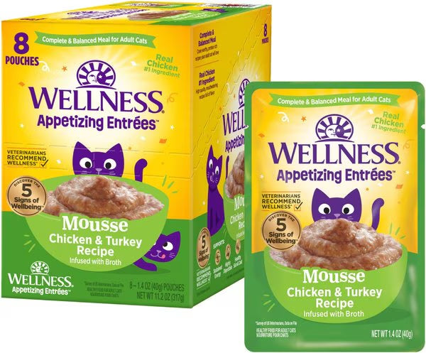 Wellness Appetizing Entrees Chicken Turkey Mousse Cat 1 4Oz - main product image