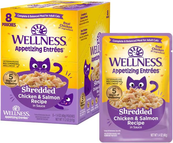 Wellness Appetizing Entrees Shredded Chicken Salmon Cat 1 - main product image
