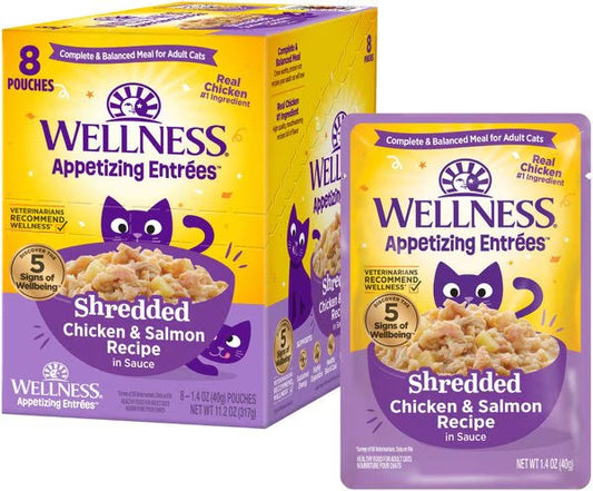 Wellness Appetizing Entrees Shredded Chicken Salmon Cat 1 - main product image