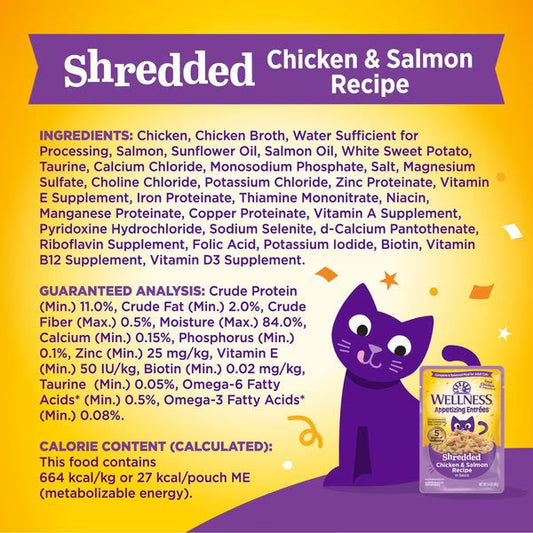 Wellness Appetizing Entrees Shredded Chicken Salmon Cat 1 - detail view