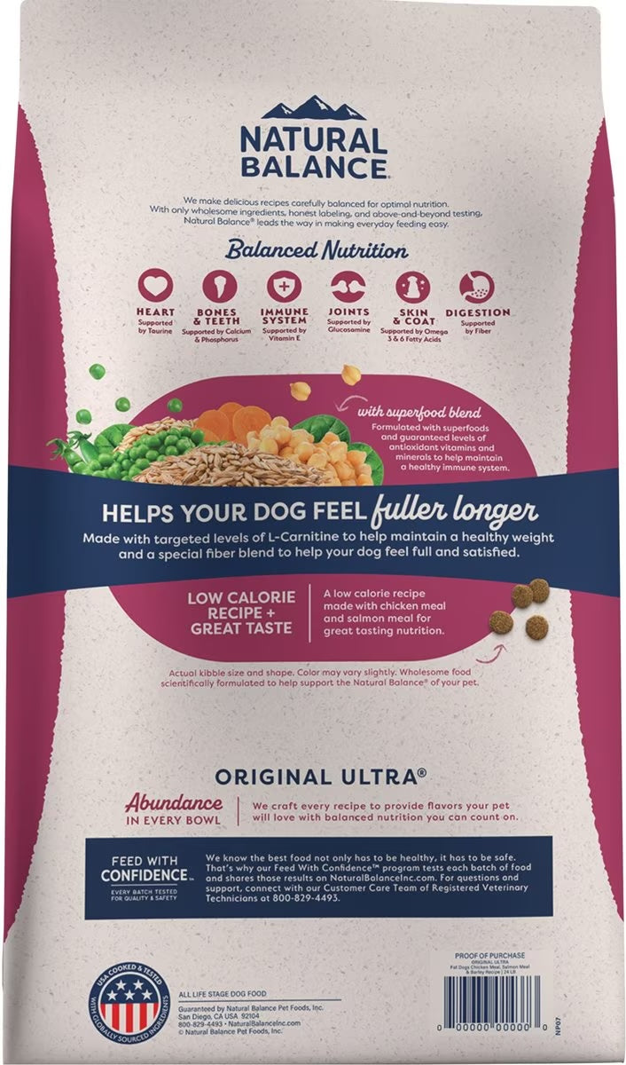 Natural Balance Dry Fat Dogs Chicken Salmon Dry Dog Food - detail view