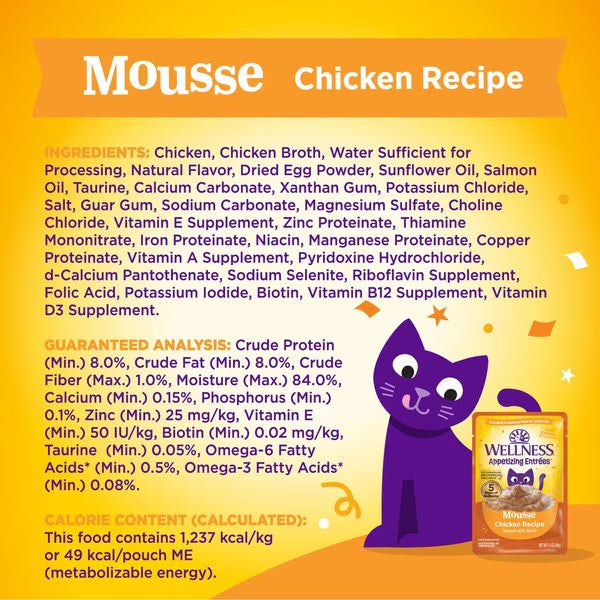 Wellness Appetizing Entrees Chicken Mousse Cat 1 4Oz Wet Cat - detail view