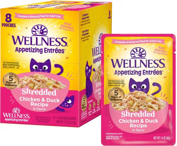 Wellness Appetizing Entrees Shredded Chicken Duck Cat 1 4Oz - main product image