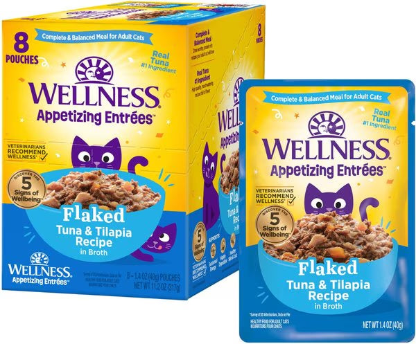 Wellness Appetizing Entrees Flaked Tuna Tilapia Cat 1 4Oz - main product image