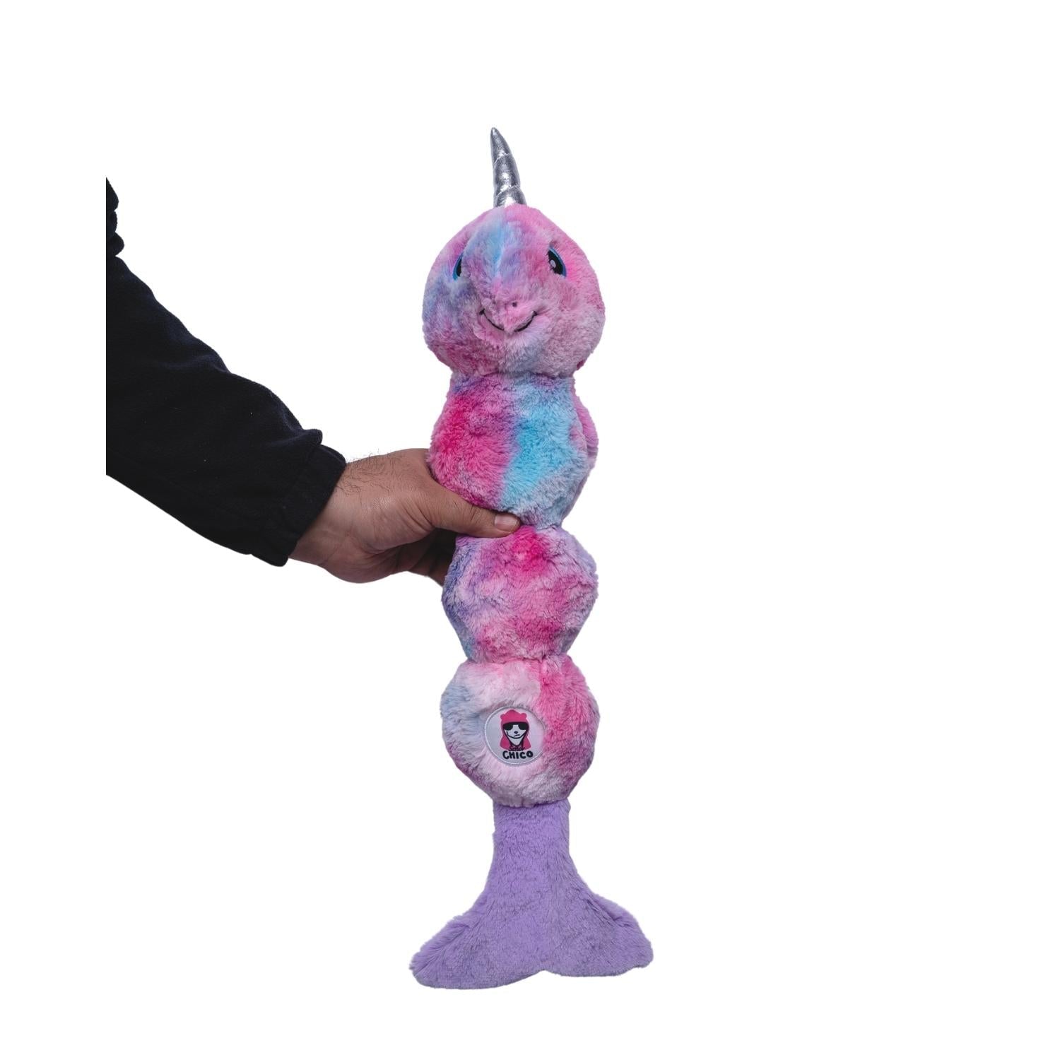 Dog Treats Tie Dye Skinny Narwhal Magical Creature Plush Toy - detail product image for dog treats