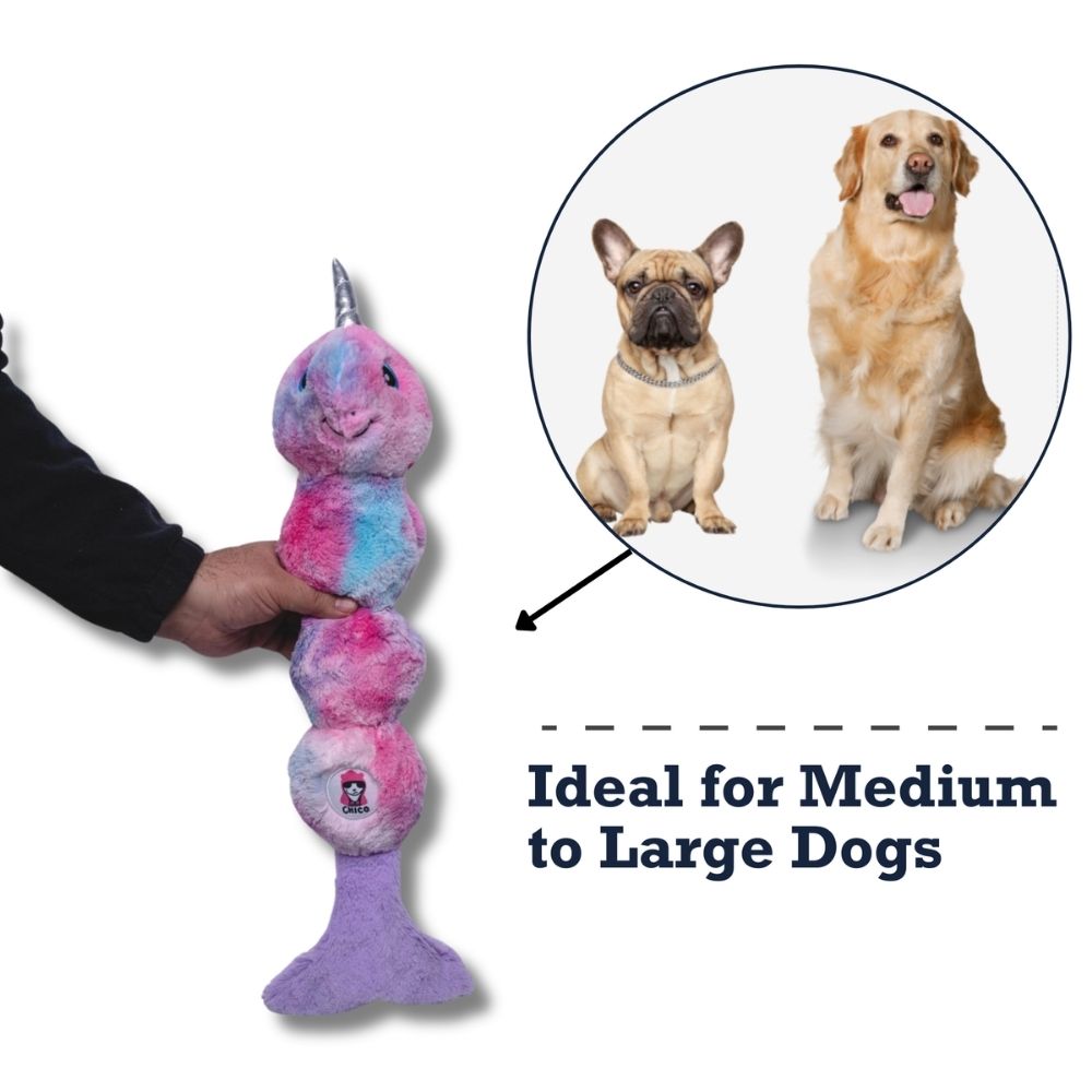 Dog Treats Tie Dye Skinny Narwhal Magical Creature Plush Toy - gallery product image for dog treats