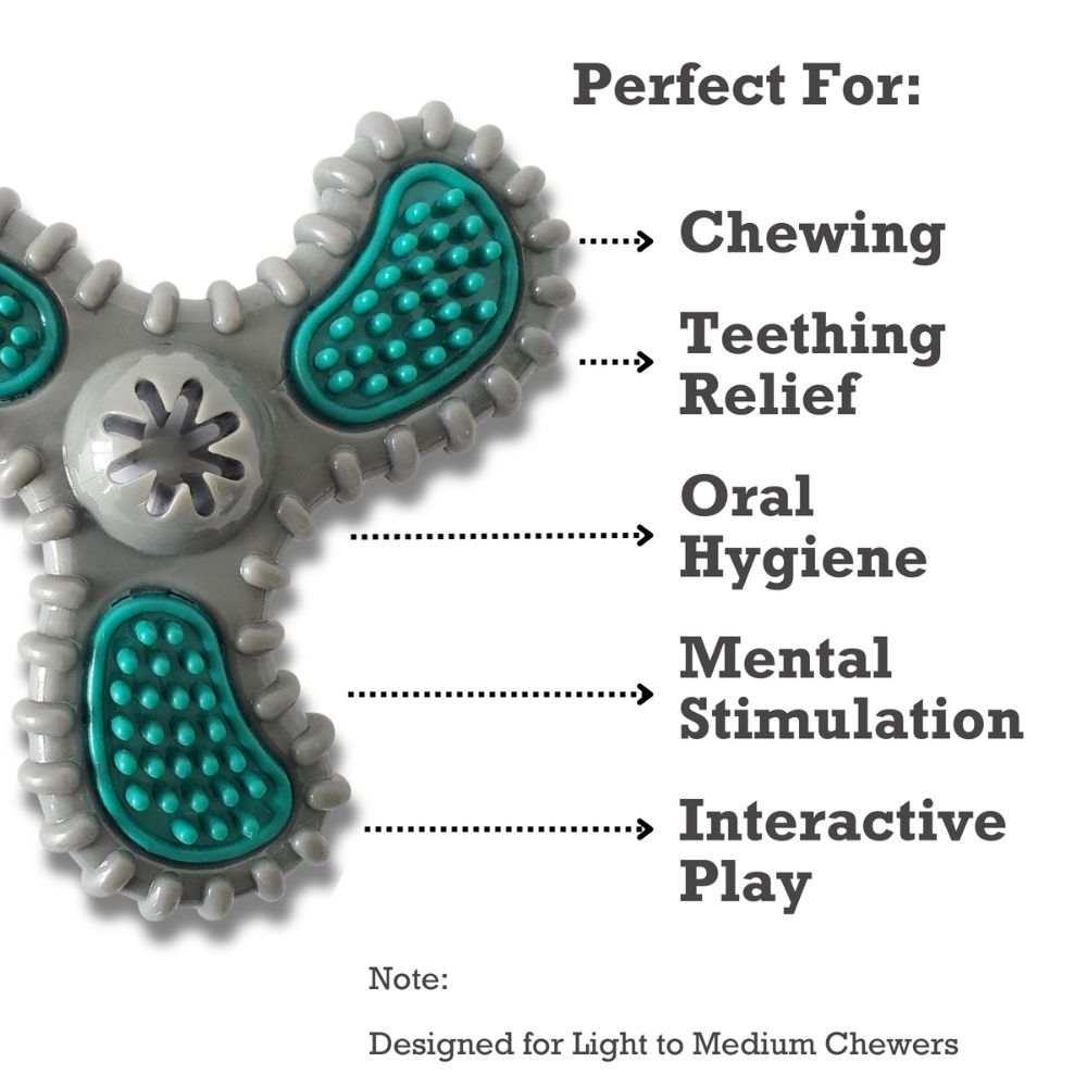 Dog Treats TPR Dental Spinner Chew Toy Durable Dental Fun - gallery product image for dog treats
