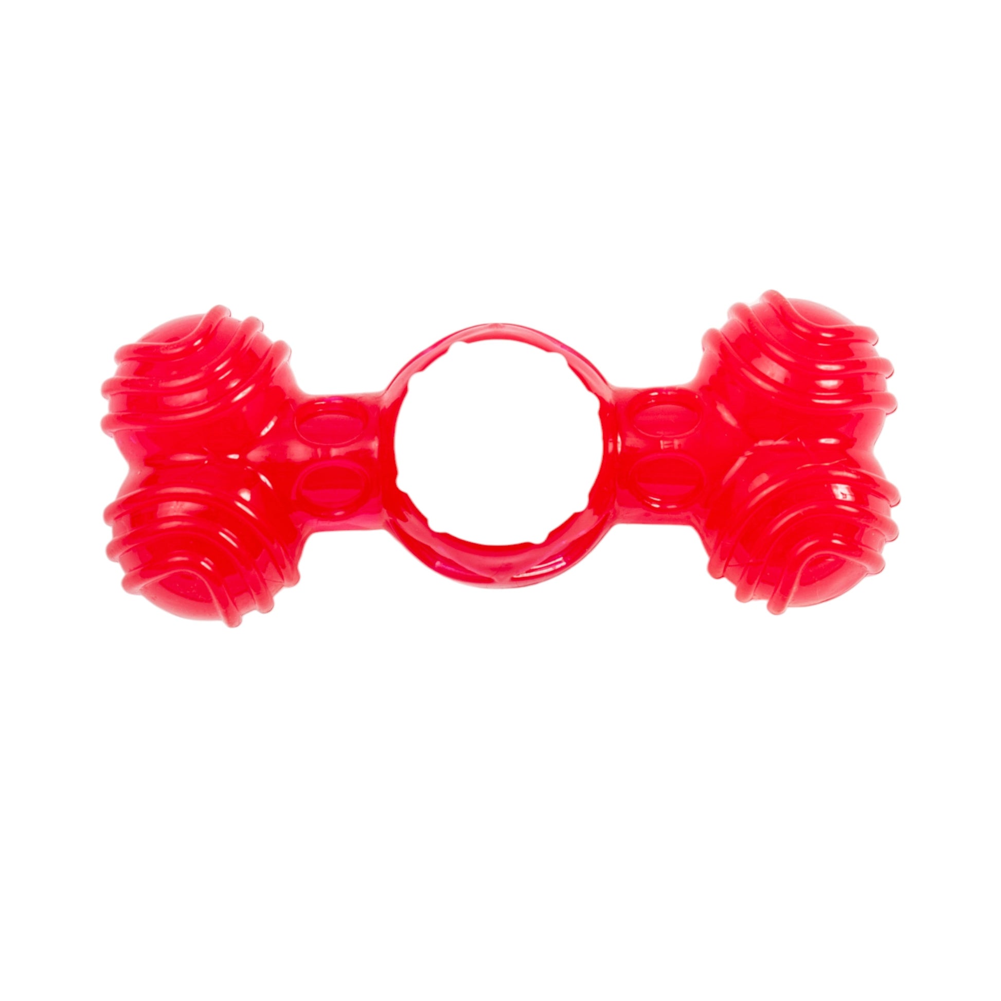 Dog Treats Country Living TPR Nylon Quacker Bone Chew Toy - size and texture image for dog treats