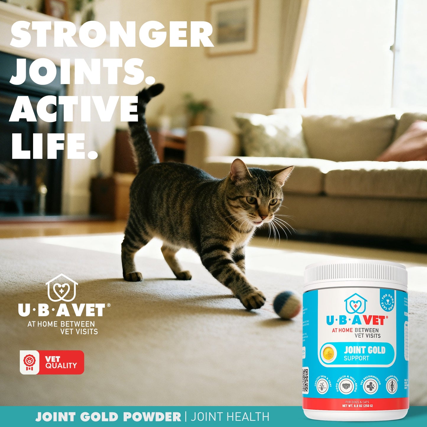 Cat Supply UBAVET Joint Gold Support Powder Cats 88 oz Essen - gallery product image for cat supply