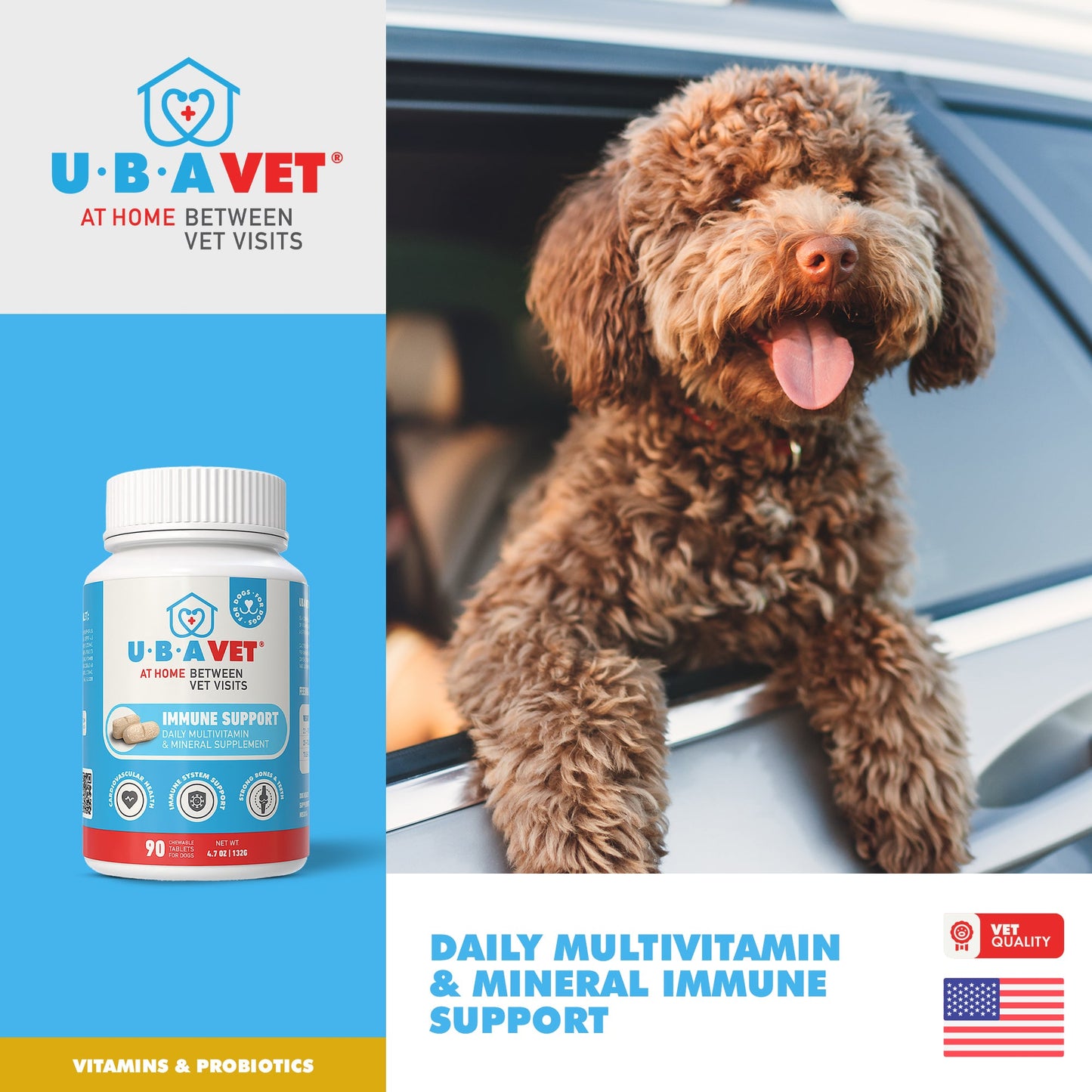 Dog Supply UBAVET Immune Support Multi-Vitamin Mineral Essen - close up product image for dog supply