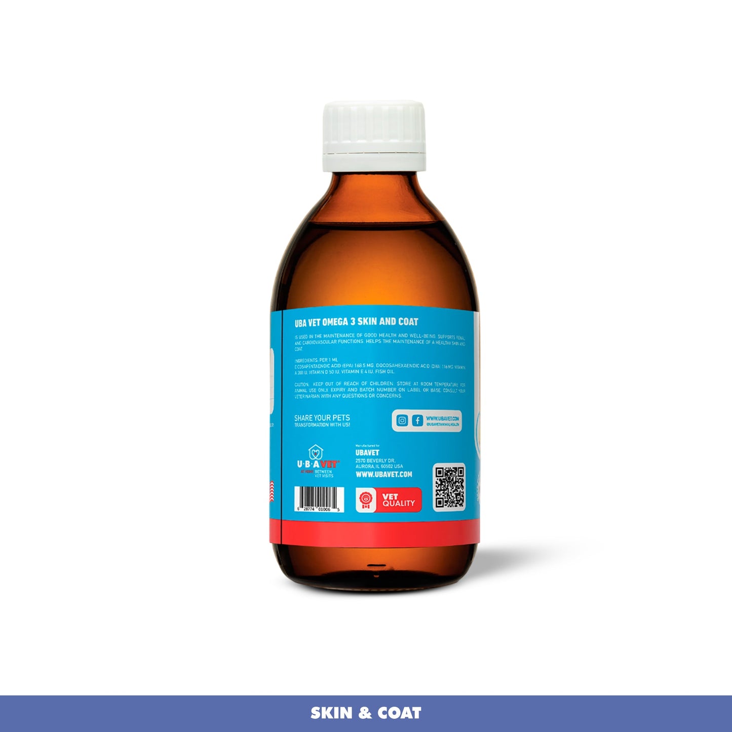 Cat Supply UBAVET Omega-3 Skin Coat Health and Wellbeing - detail product image for cat supply