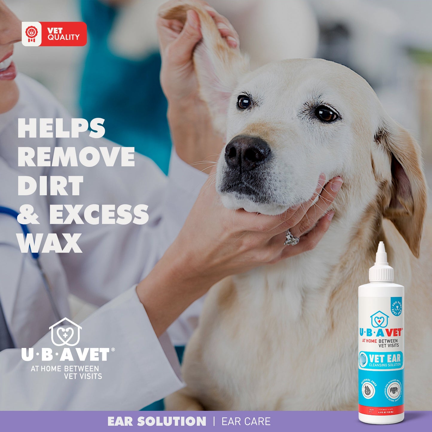 Cat Supply UBAVET Vet Ear Cleansing Solution Cats fl oz - gallery product image for cat supply