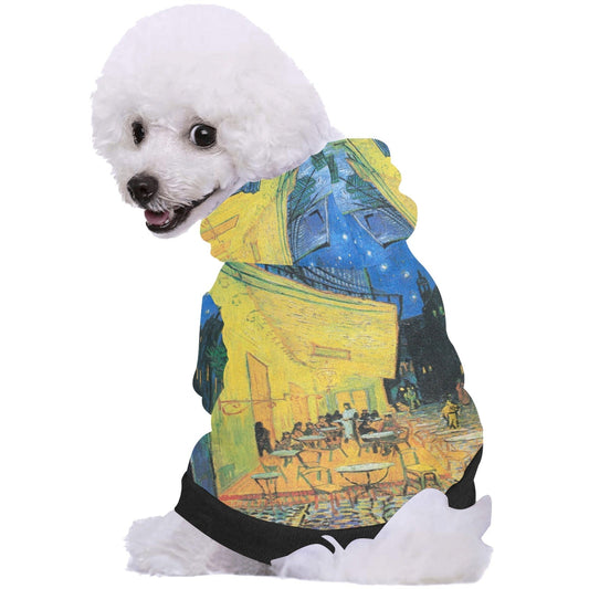 Pet Apparel Van Gogh Cafe Terrace At Night Button Hoodie main product image for dogs and cats