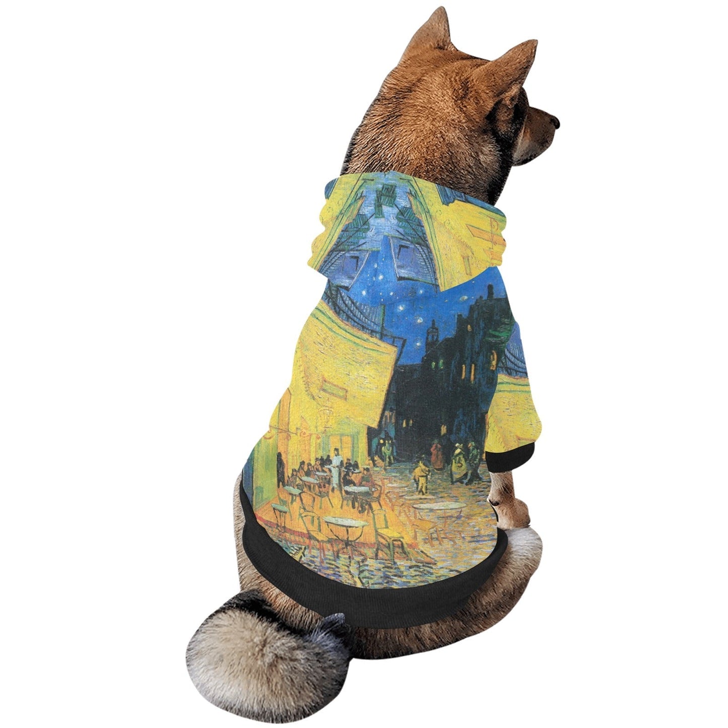 Pet Apparel Van Gogh Cafe Terrace At Night Button Hoodie main product image for dogs and cats