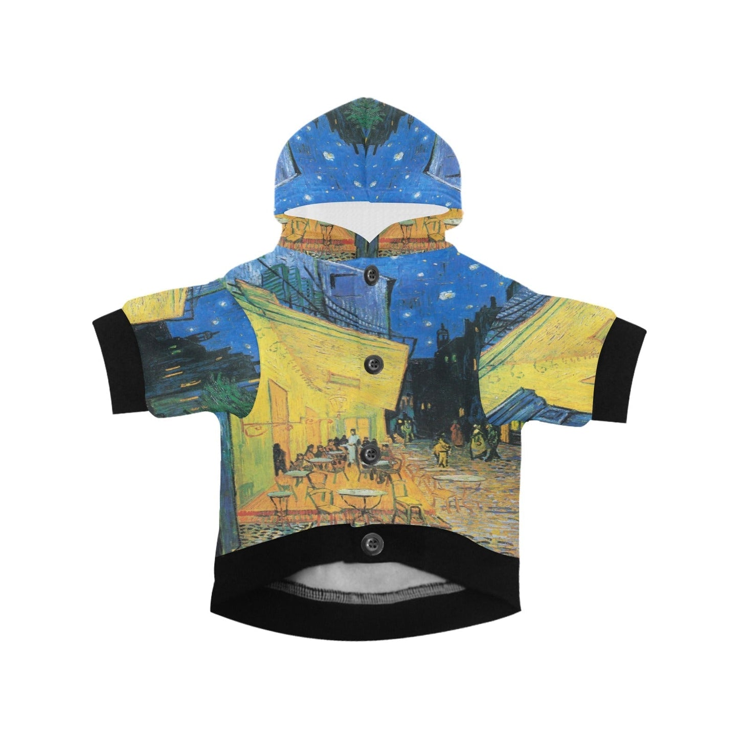 Pet Apparel Van Gogh Cafe Terrace At Night Button Hoodie main product image for dogs and cats