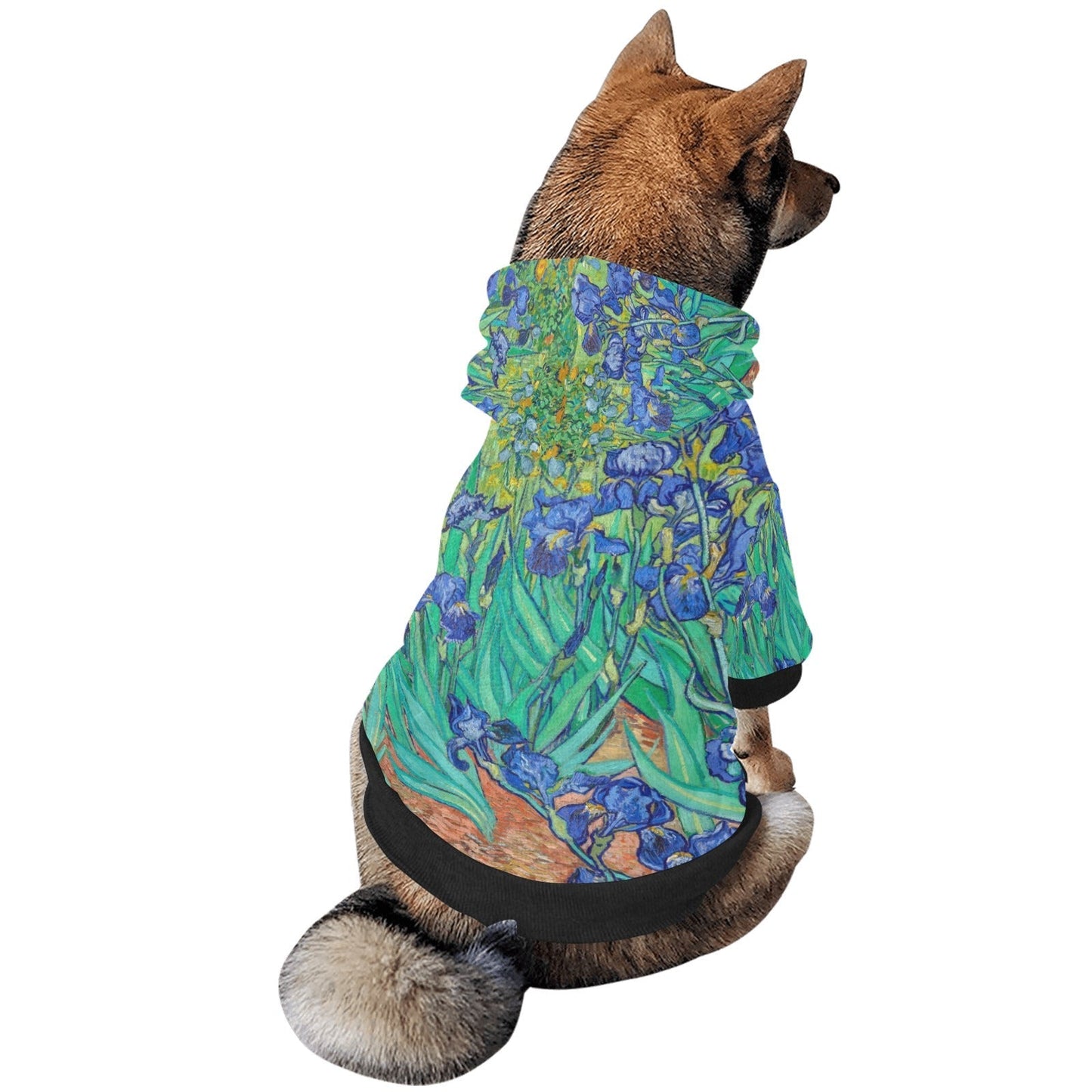Pet Apparel Van Gogh Irises Button Hoodie for Daily Use main product image for dogs and cats