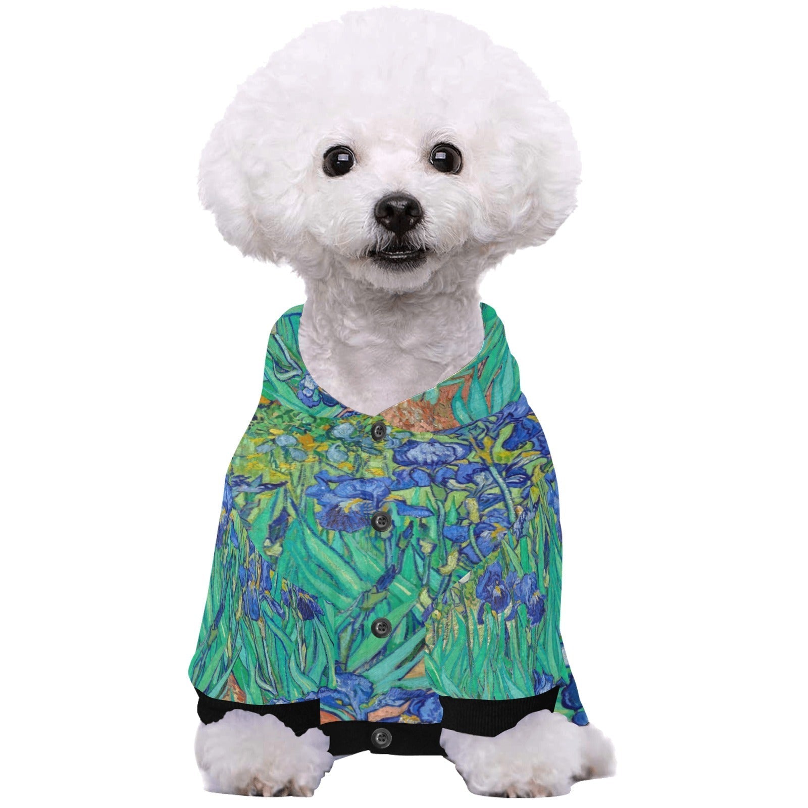 Pet Apparel Van Gogh Irises Button Hoodie for Daily Use main product image for dogs and cats