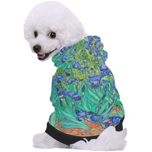 Pet Apparel Van Gogh Irises Button Hoodie for Daily Use main product image for dogs and cats