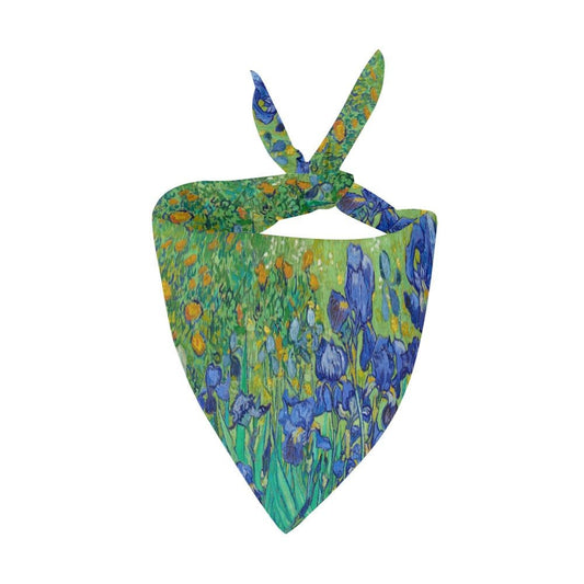Pet Apparel Van Gogh Irises Double-Sided Bandana for Comfort main product image for dogs and cats