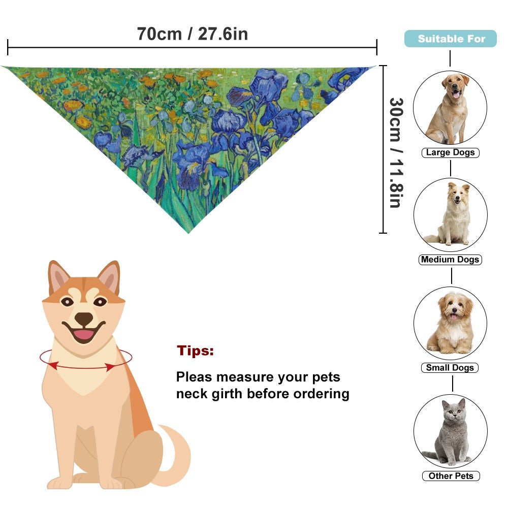 Pet Supply Van Gogh Irises Scarf for Daily Use for Comfort main product image for dogs and cats
