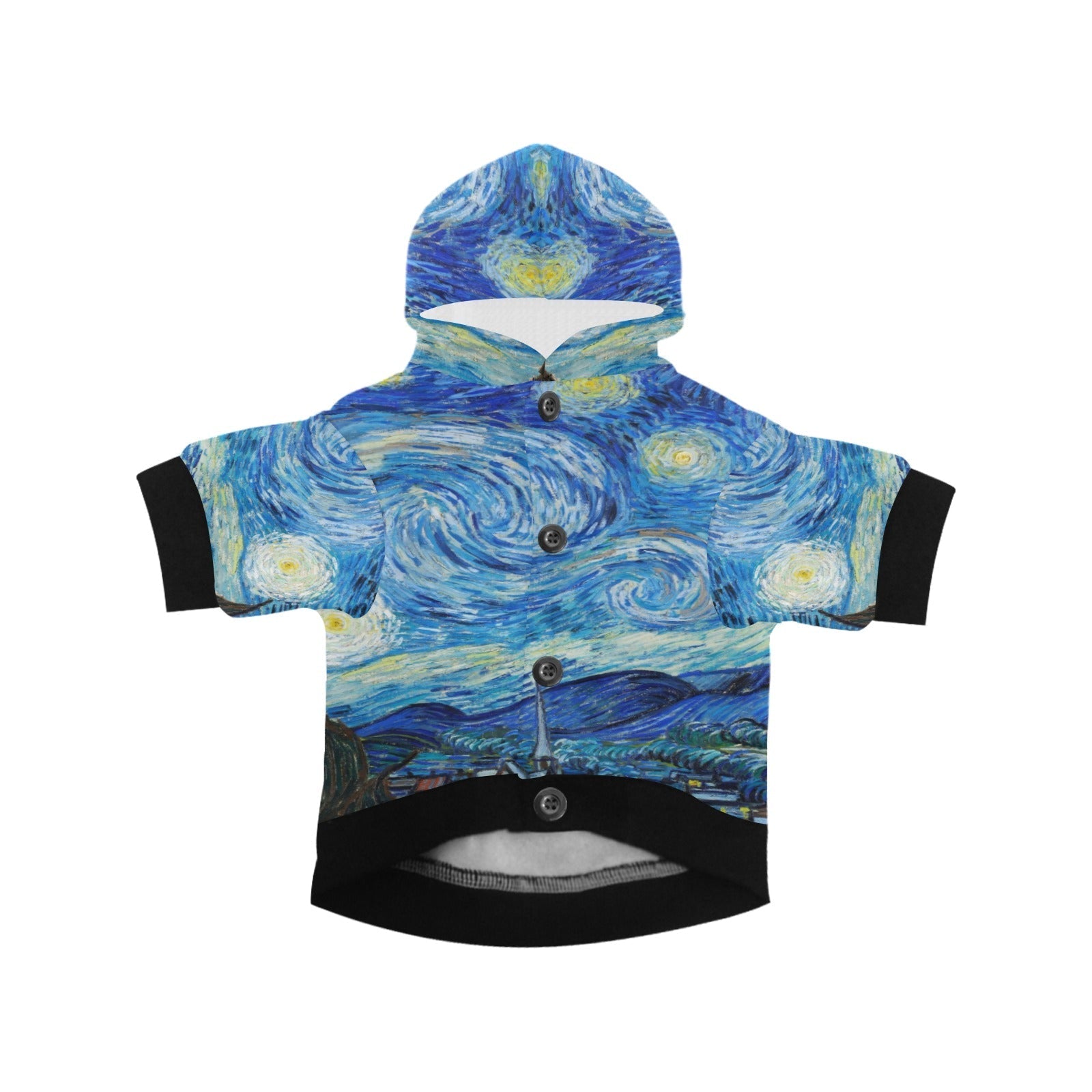 Pet Apparel Van Gogh Starry Night Button Hoodie for Comfort main product image for dogs and cats