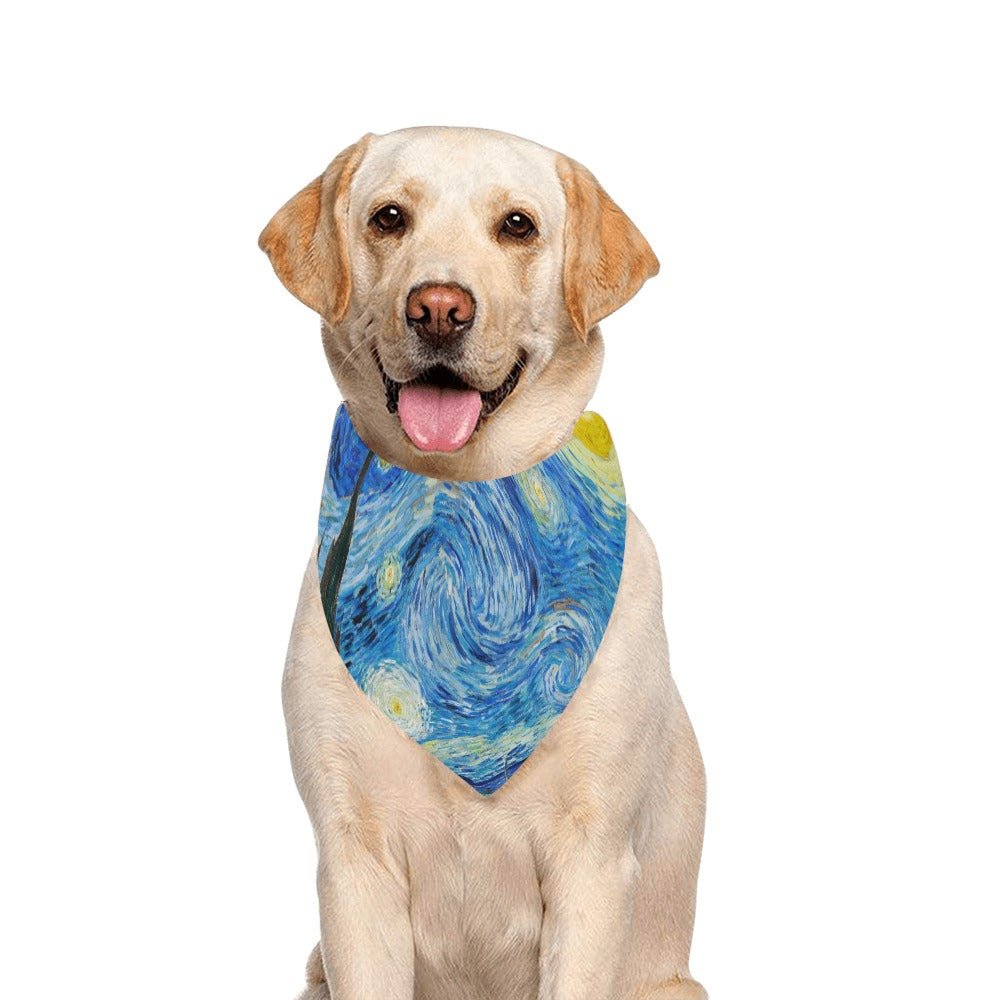 Pet Apparel Van Gogh Starry Night Double-Sided Bandana main product image for dogs and cats