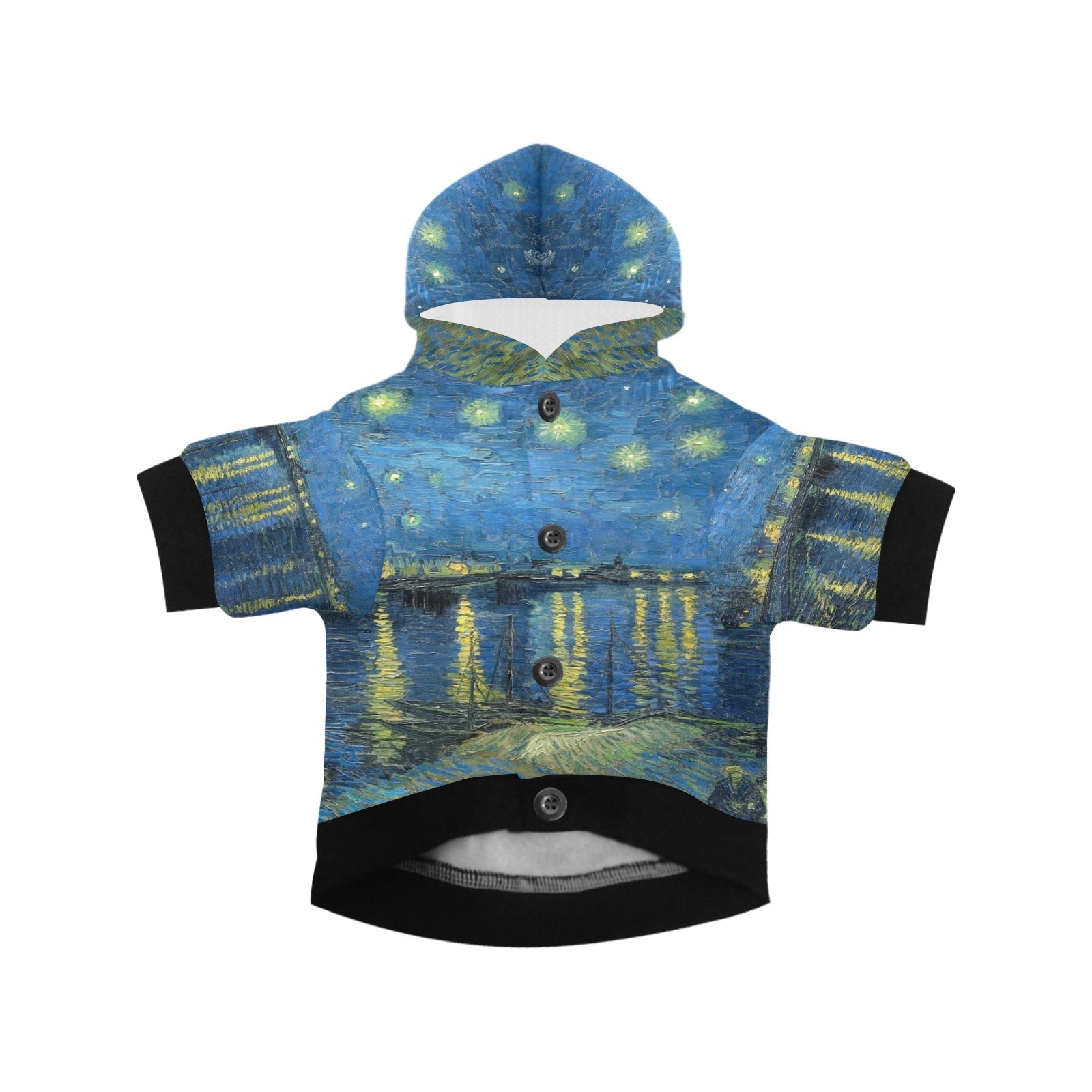 Pet Apparel Van Gogh Starry Night Over The Rhone Button main product image for dogs and cats