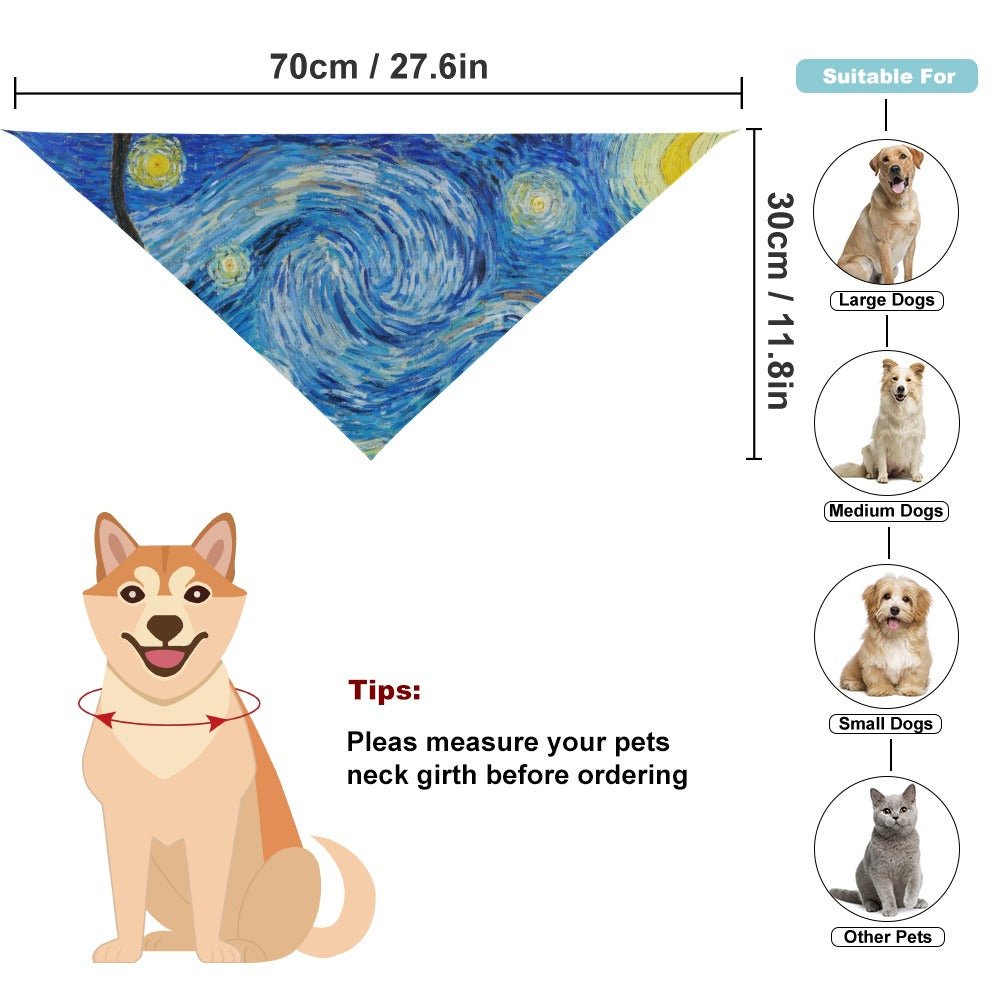 Pet Supply Van Gogh Starry Night Scarf for Daily Use main product image for dogs and cats
