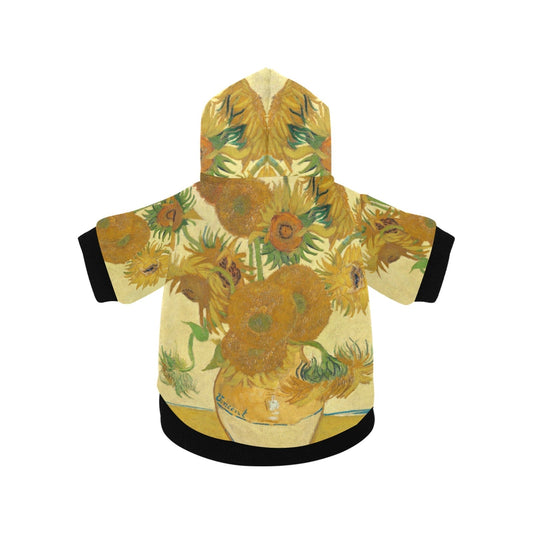 Pet Apparel Van Gogh Sunflowers Button Hoodie for Daily Use main product image for dogs and cats