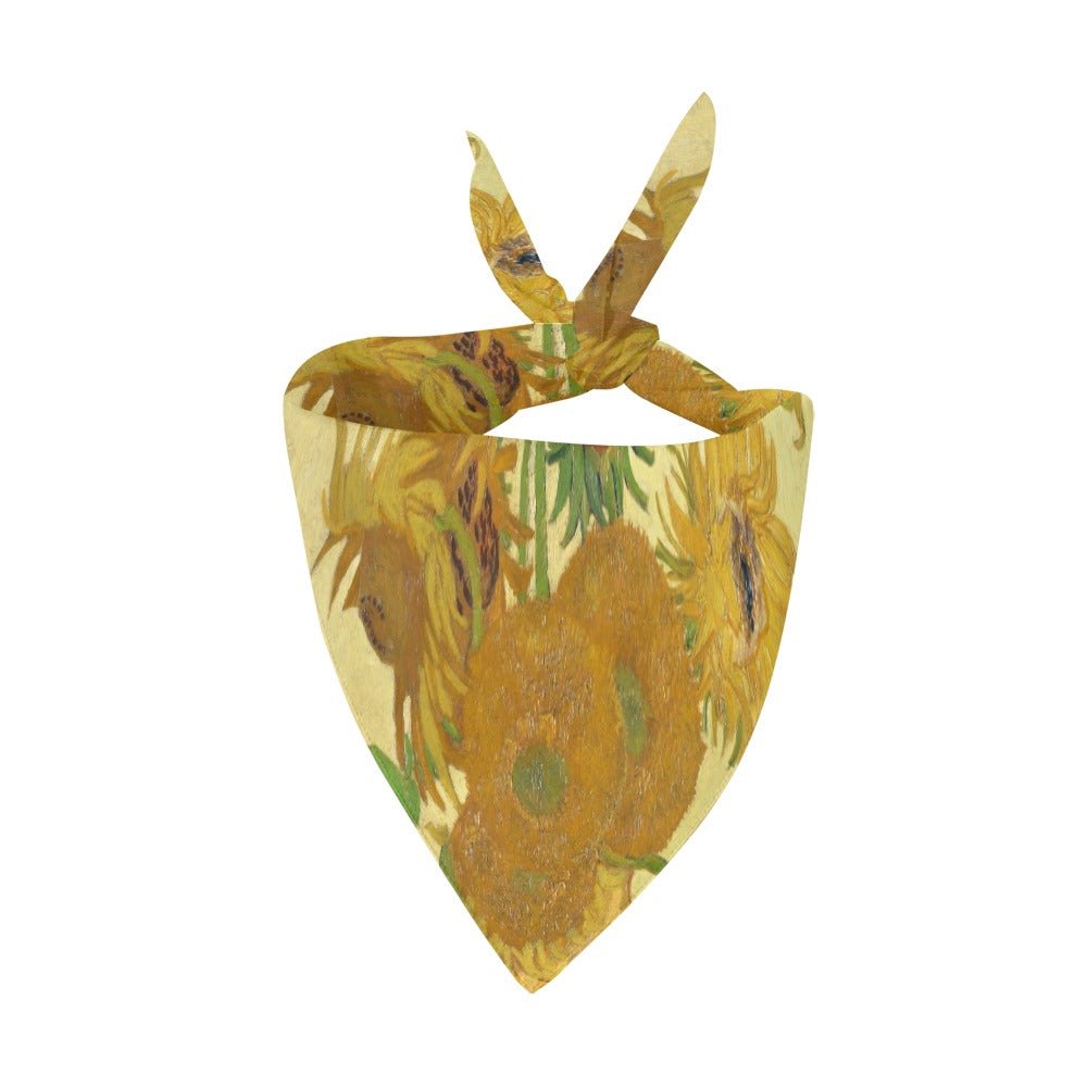 Pet Apparel Van Gogh Sunflowers Double-Sided Bandana main product image for dogs and cats