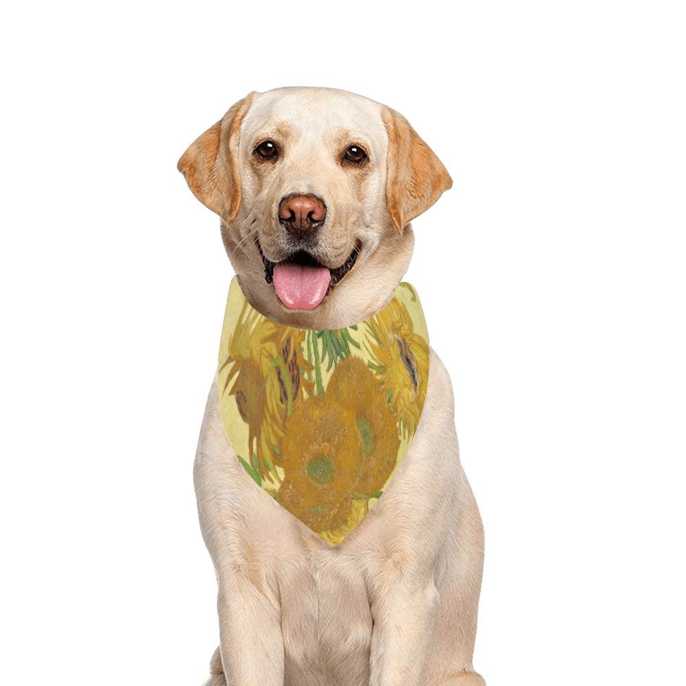 Pet Apparel Van Gogh Sunflowers Double-Sided Bandana main product image for dogs and cats