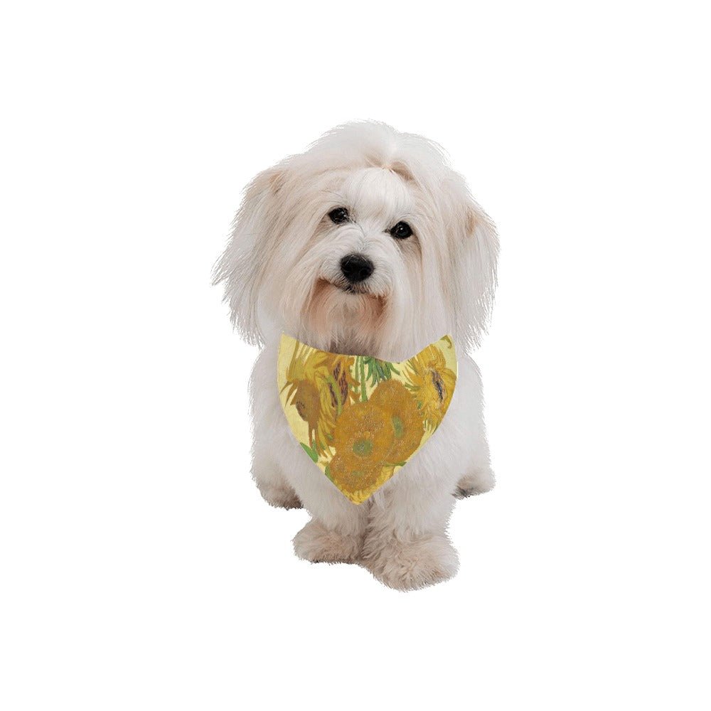 Pet Apparel Van Gogh Sunflowers Double-Sided Bandana main product image for dogs and cats
