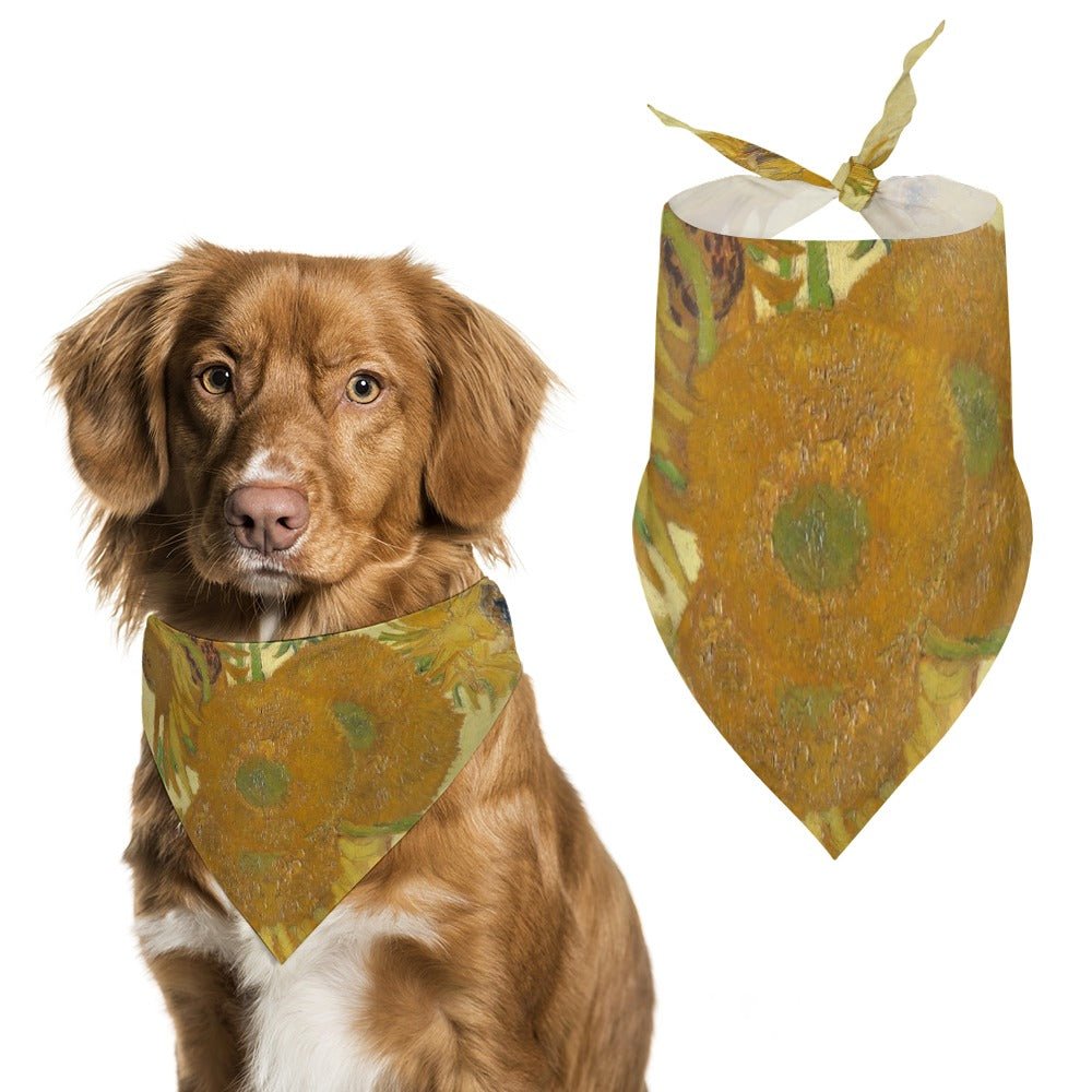 Pet Supply Van Gogh Sunflowers Scarf for Daily Use l main product image for dogs and cats