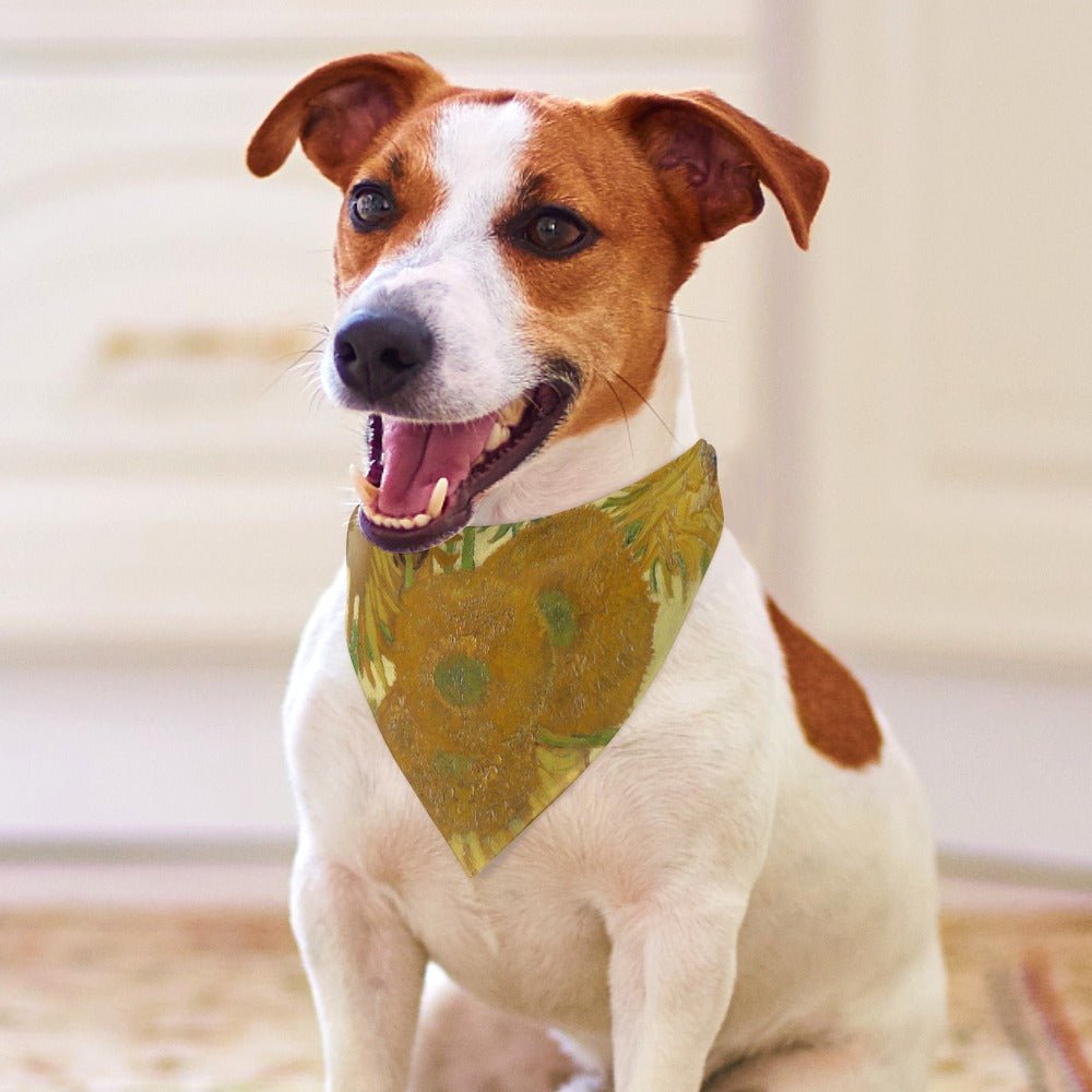 Pet Supply Van Gogh Sunflowers Scarf for Daily Use l main product image for dogs and cats