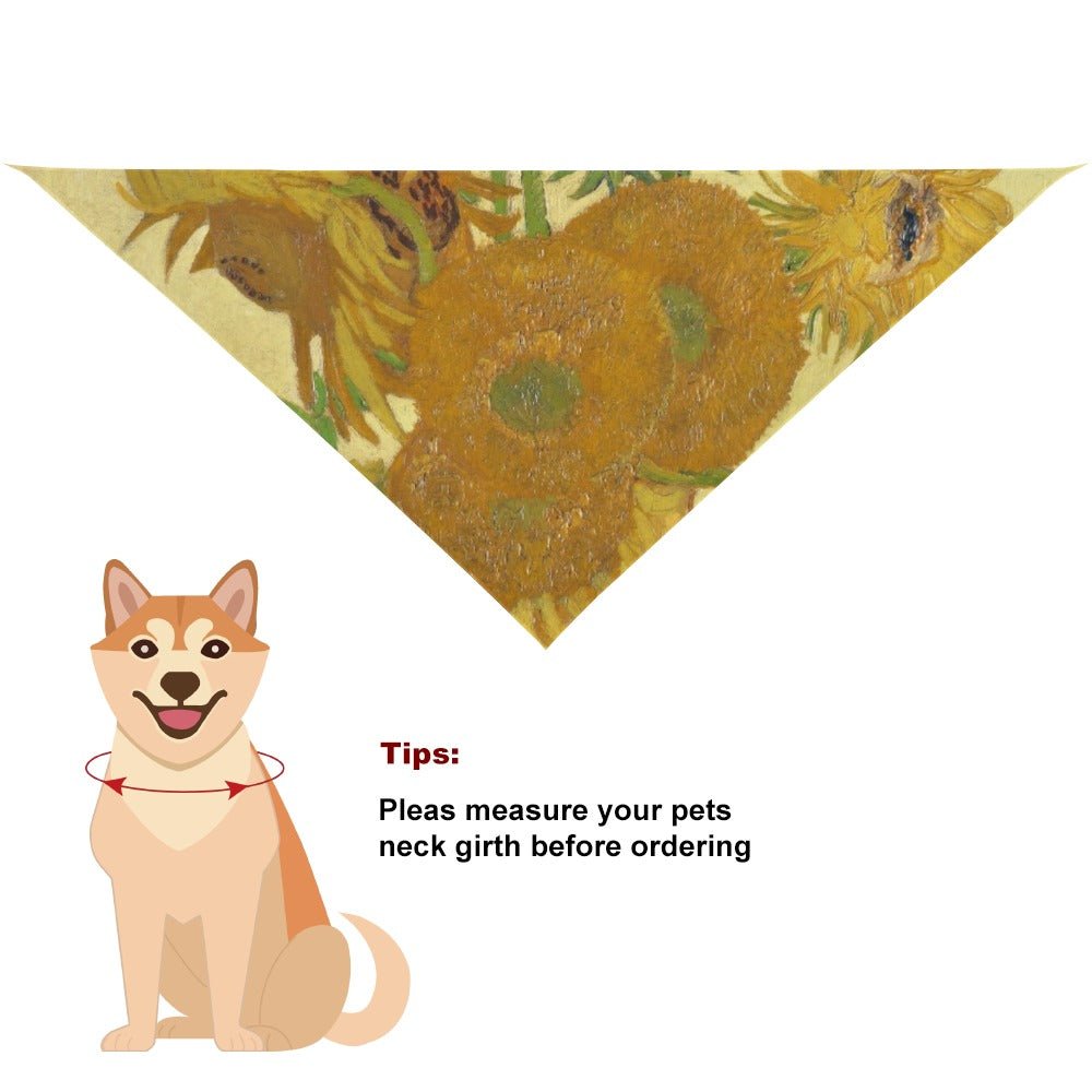 Pet Supply Van Gogh Sunflowers Scarf for Daily Use l main product image for dogs and cats
