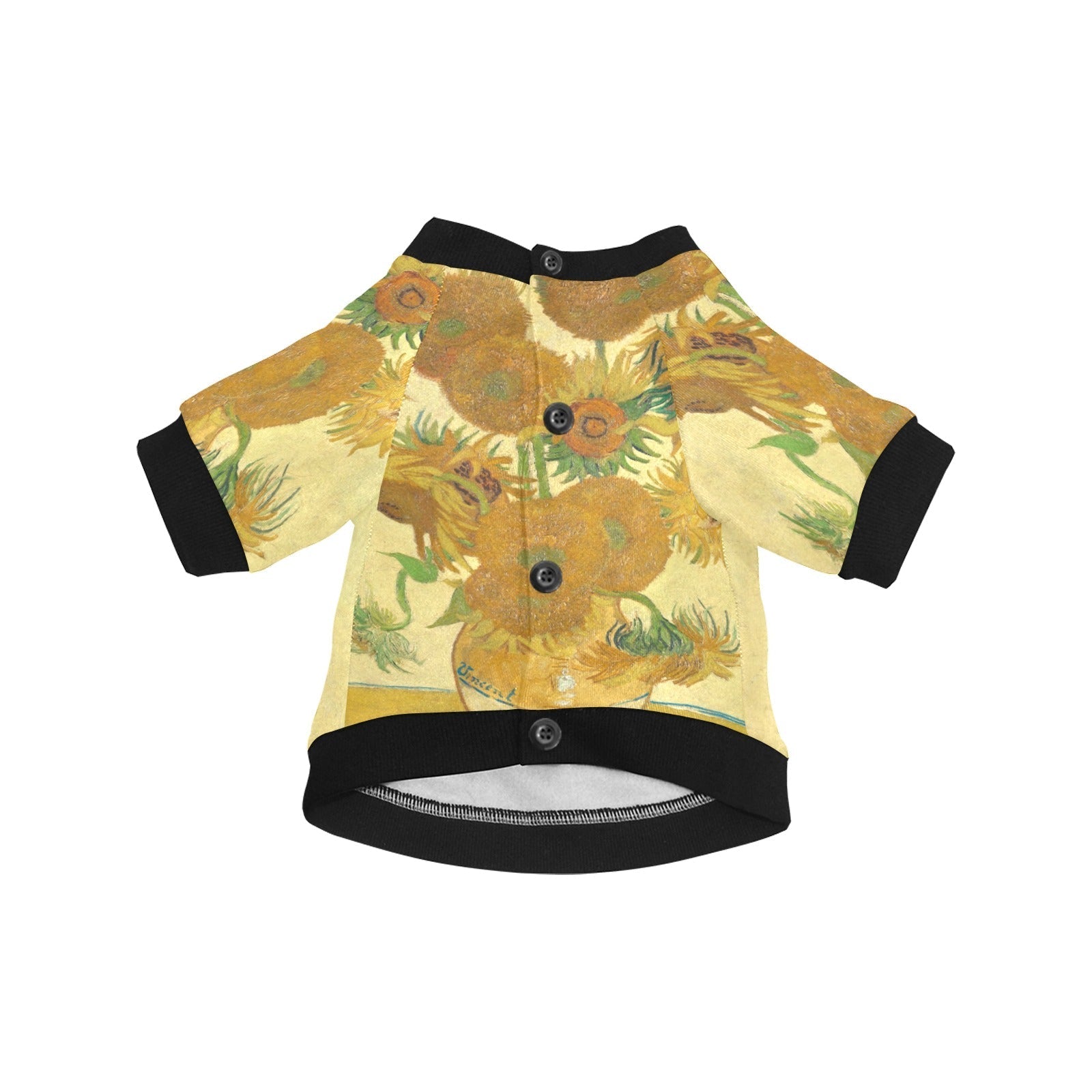 Pet Apparel Van Gogh Sunflowers Round Neck Shirt for Comfort main product image for dogs and cats