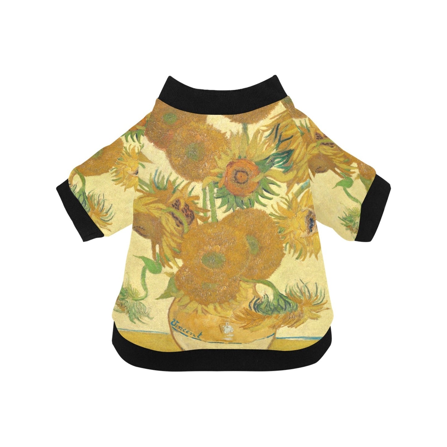 Pet Apparel Van Gogh Sunflowers Round Neck Shirt for Comfort main product image for dogs and cats